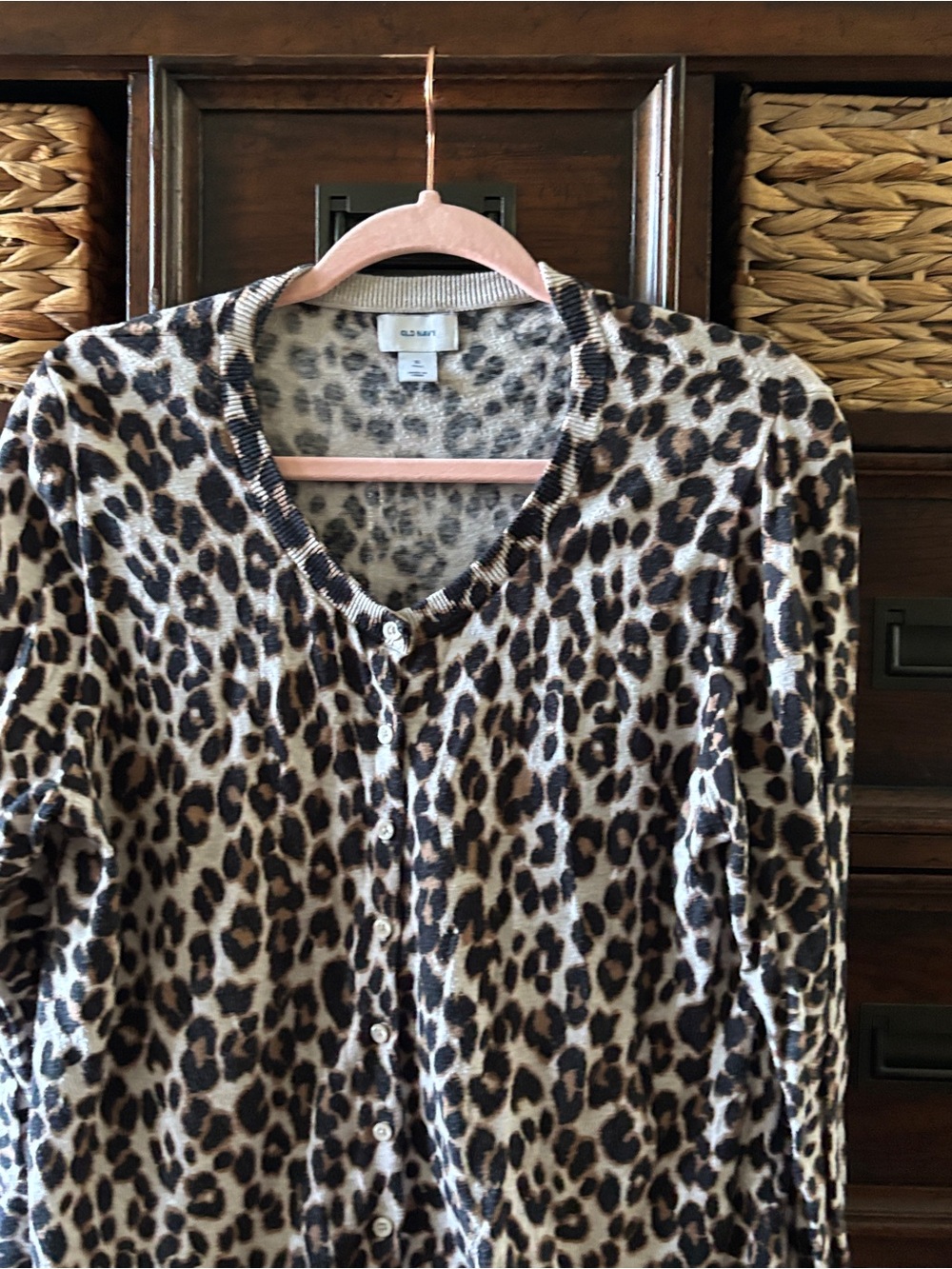 Old Navy animal print button front cardigan sweater in size XL Tall